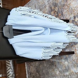 Cashmere 100% Pinotti Shawl Cape Scarf powder blue OS